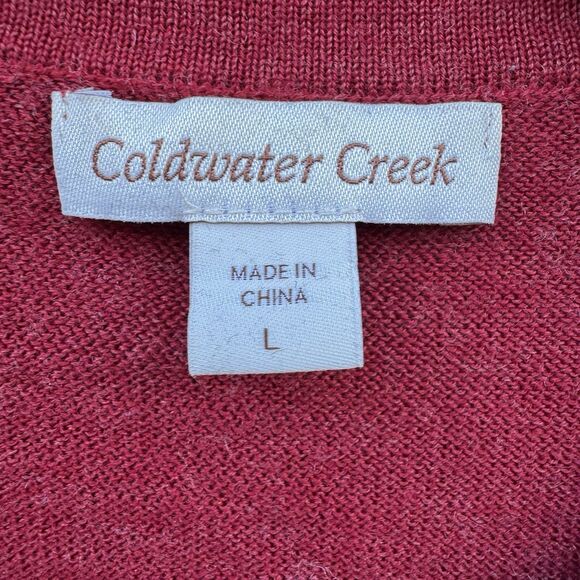 Coldwater Merino Wool Blend Embroidered Cardigan L Whimsigoth Dark Floral Fairy - Picture 5 of 7